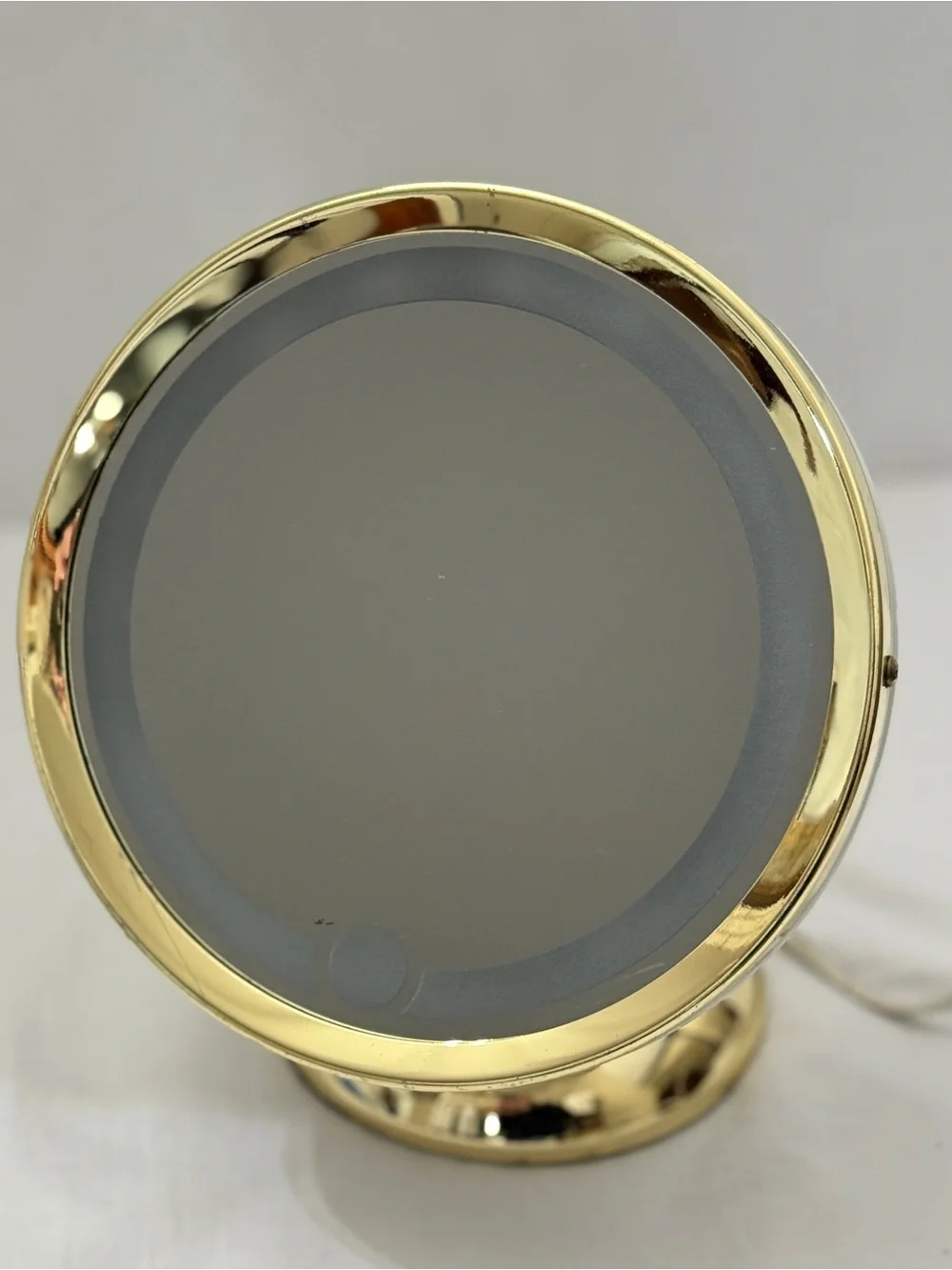 Vintage 80’s Makeup Mirror Ton Jon Nova Vanity Lighted Gold Hollywood Regency